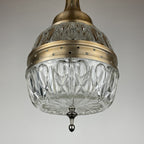 Mid-century glass pendant lamp Italy 1960s Vintage Italian lighting Space Age