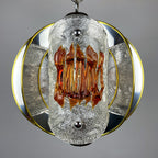 Mid-Century Amber Murano Glass Chandelier by Toni Zuccheri for VeArt, 1970s