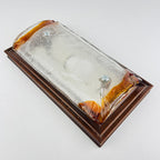 Vintage Wood Murano Wall lamp Italy, 1970s MCM Sconce Lamp