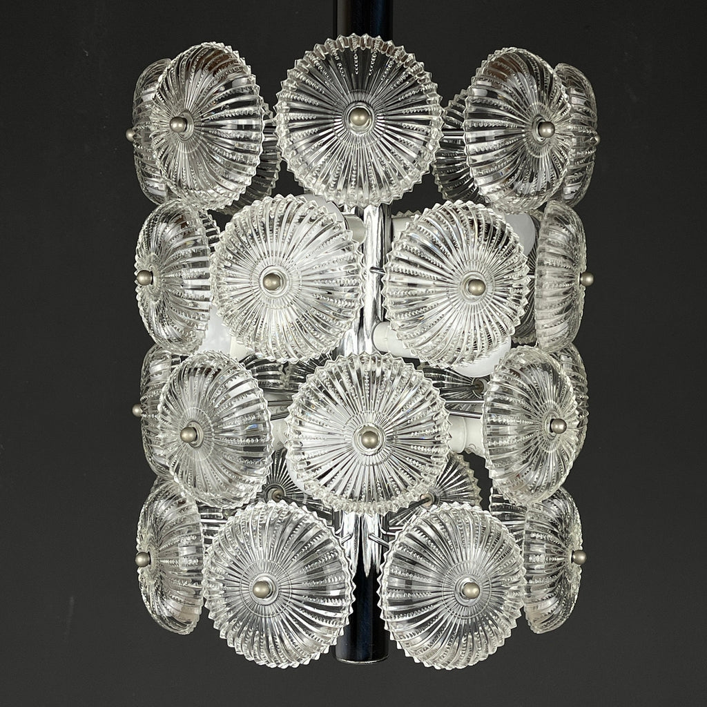 Vintage crystal chandelier Dandelion Italy 1960s mid-century modern italian lighting