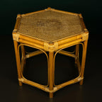 Vintage rattan coffee table, Italy 1960s