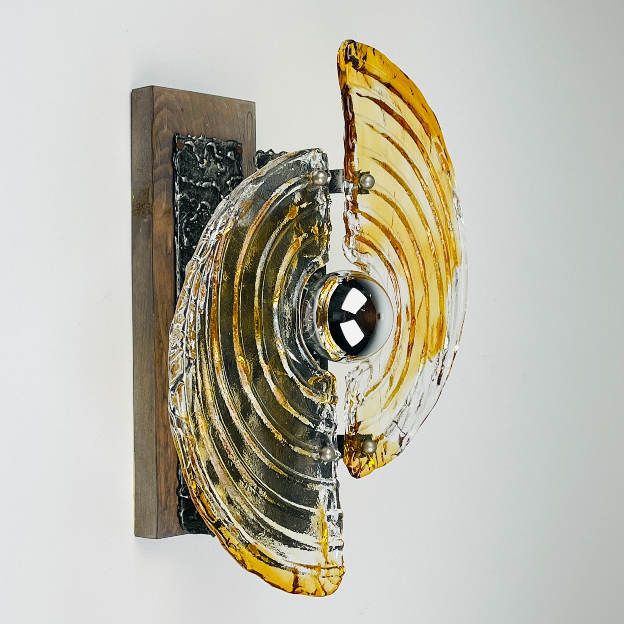 Vintage wall lamp Brutalist, Italy 1970s, Mid-century home decor