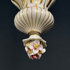 Vintage Capodimonte porcelain chandelier Italy 1940s  3 arm Baroque, Shabby chic design