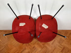 Pair of 1963 Mid-Century Red Cocktail Armchairs - Italian Style