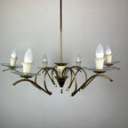 Mid-Century Fontana Arte Chandelier: Brass & Glass, Pietro Chiesa, 1940s