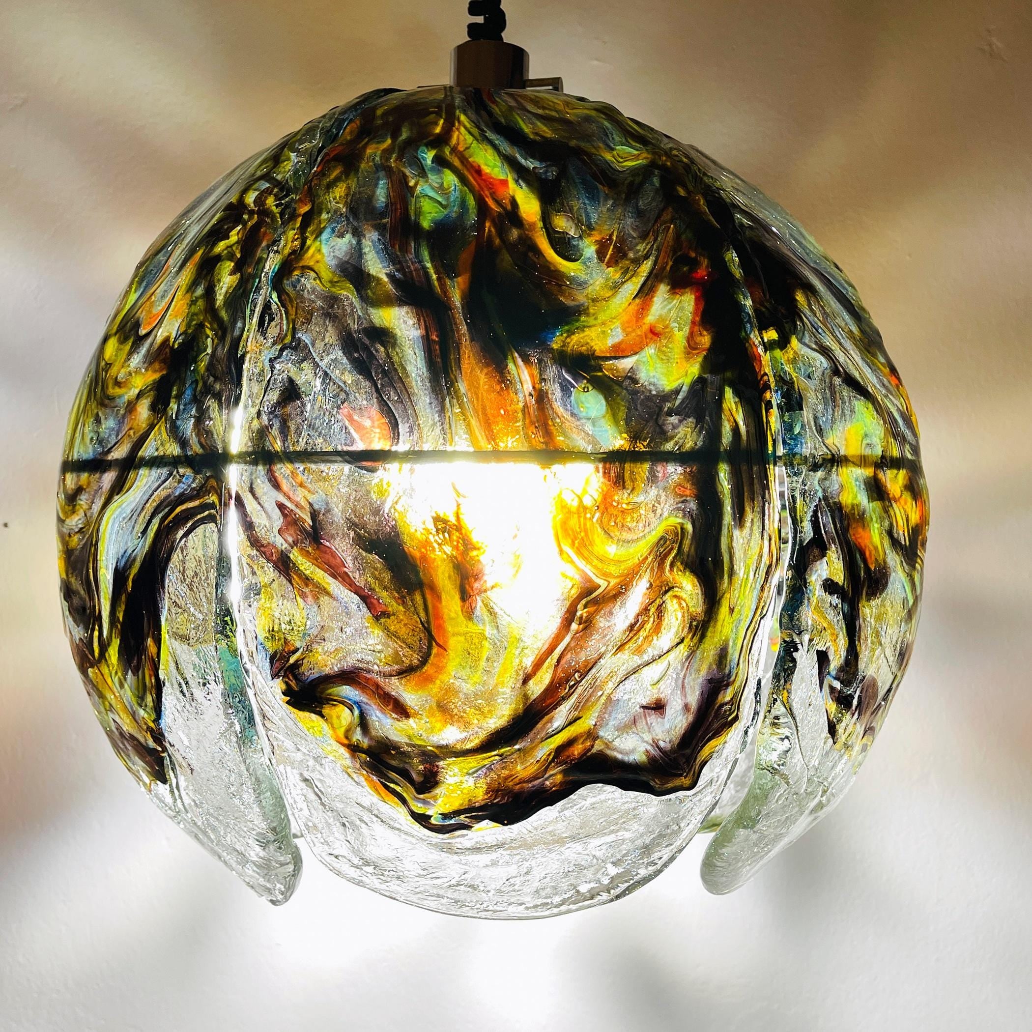 Vintage Murano Glass Chandelier by AVMazzega, Italy 1970s