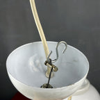 Vintage swirl murano glass pendant lamp Italy 1970s Mid-century light space age