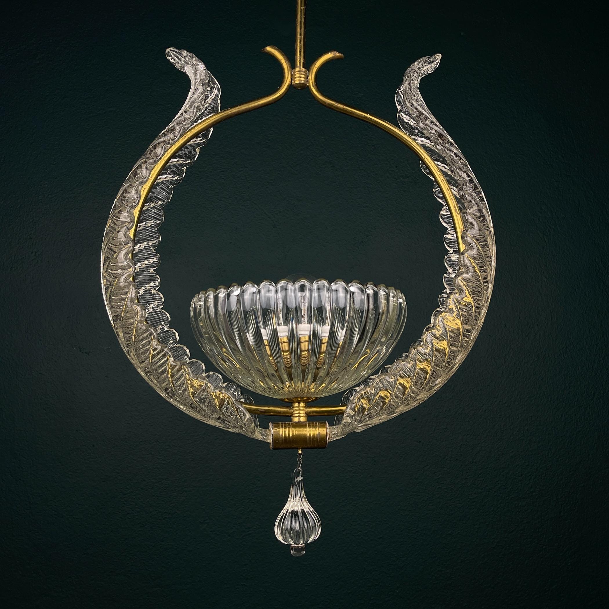 Murano chandelier by Ercole Barovier Barovier & Toso, Italy 1930s