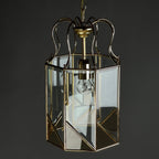 Vintage pendant lamp Italy '70s Brass Polished Glass Retro lighting Mid-century Italian modern