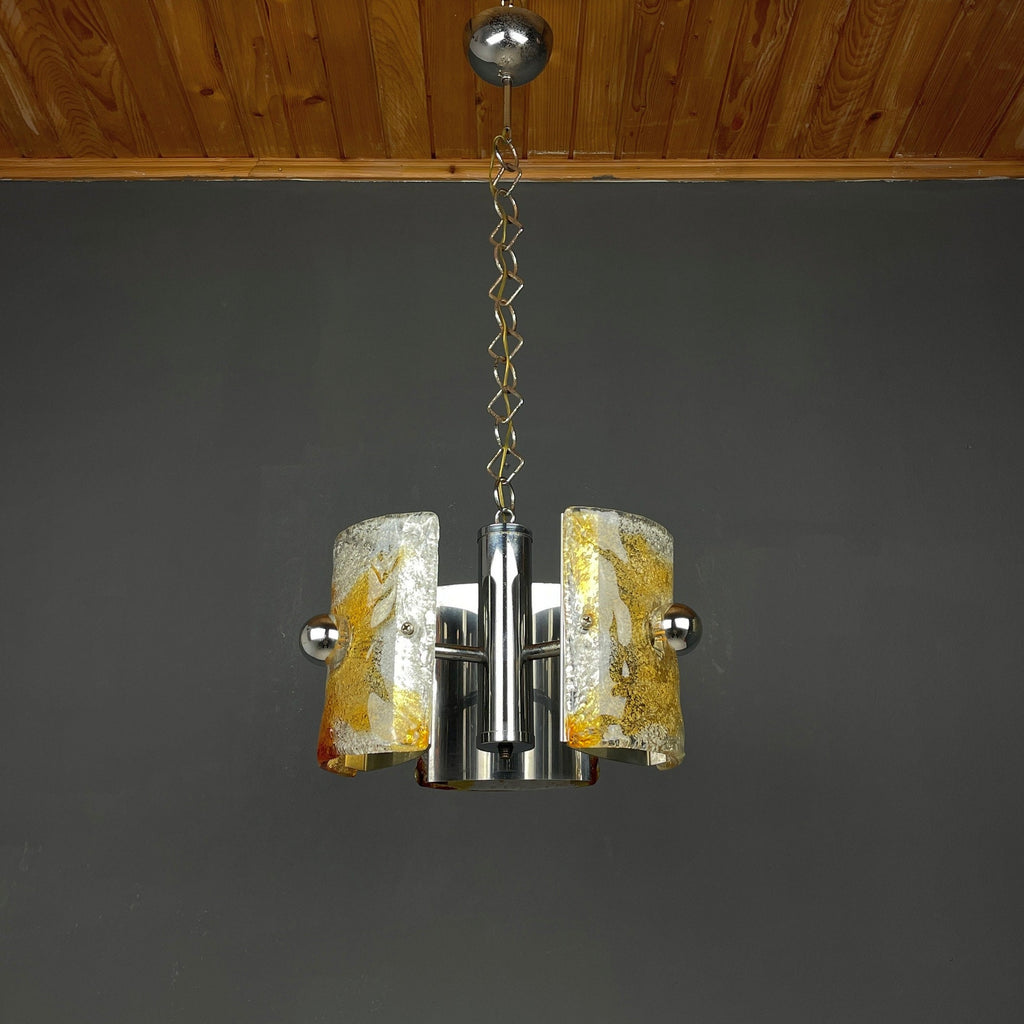 Mid-Century Murano Glass Chandelier by AV Mazzega, Italy 1970s