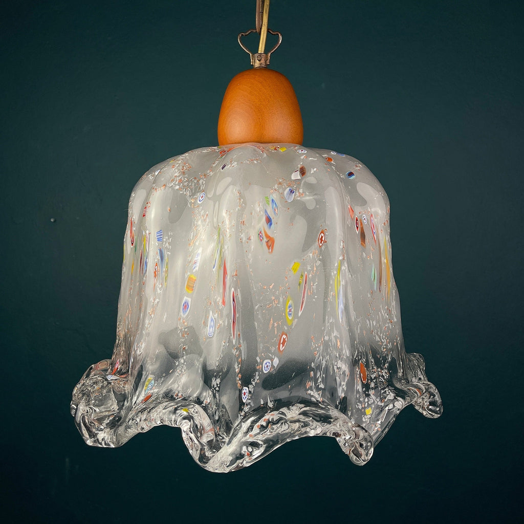 Vintage Murano Glass Pendant Lamp: Sylcom Italian Murrine Lighting