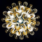 Murano chandelier by Mazzega Italy 1960s Mid-century modern italian lighting 36 murano glass plates