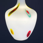 Mid-century multicolor opaline murano glass pendant lamp by Stilnovo Italy 1950s