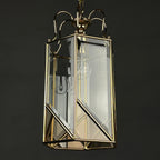 Vintage pendant lamp Italy '60s Brass Polished Glass Retro lighting Mid-century italian modern