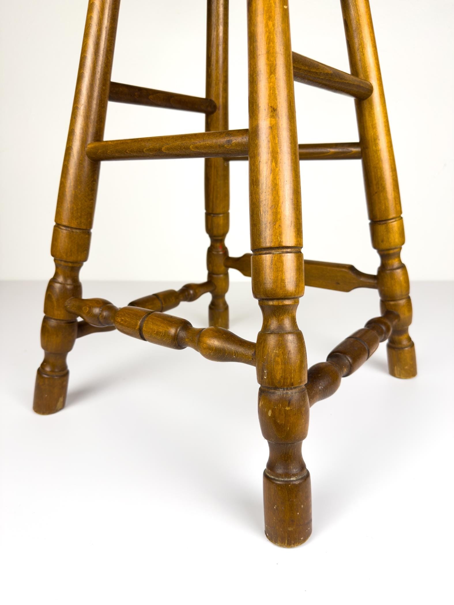 Vintage wooden bar swivel chair, Slovenia 1992