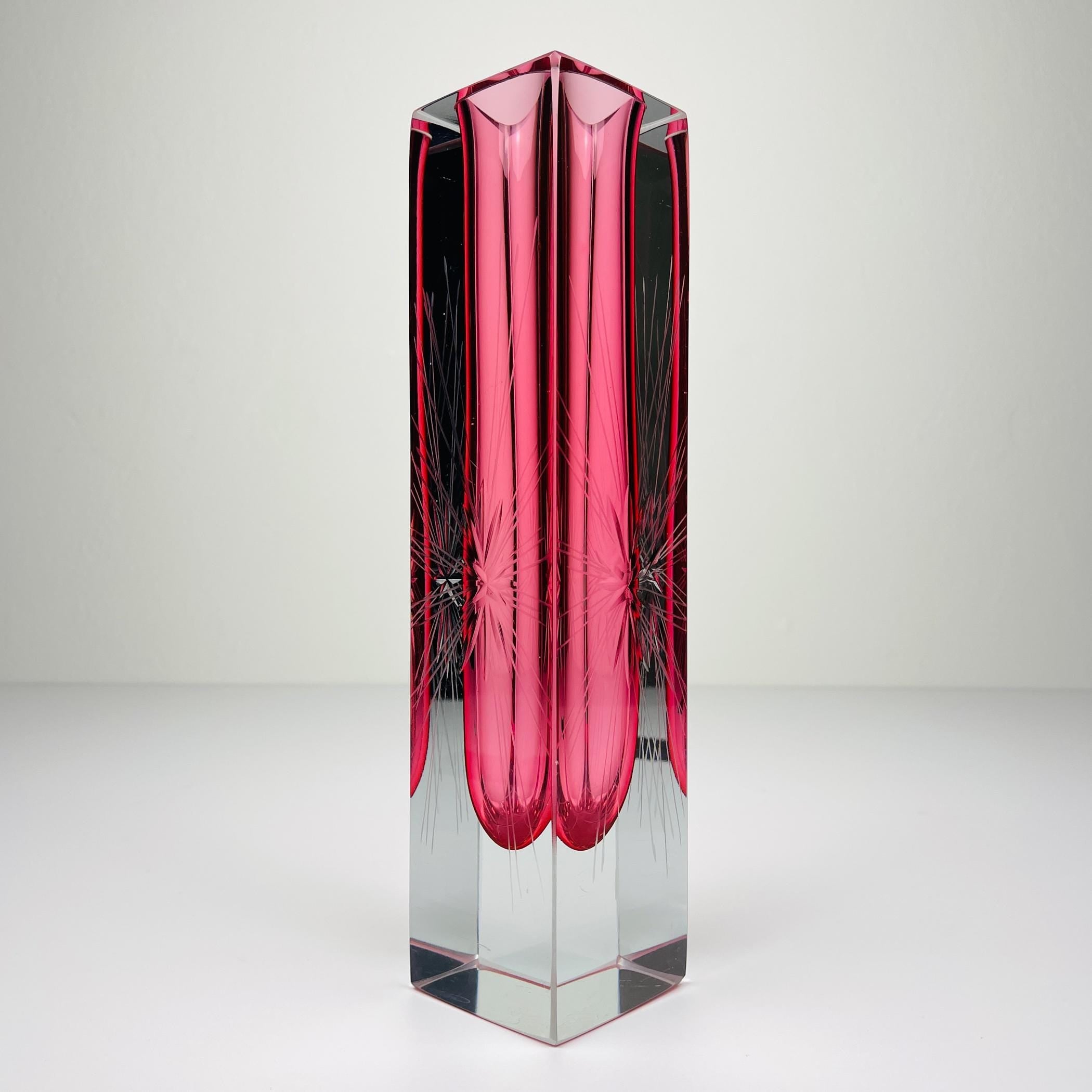 Original Sommerso Murano glass Vase by Pagnin & Bon, Italy 1960s, Vintage home decor