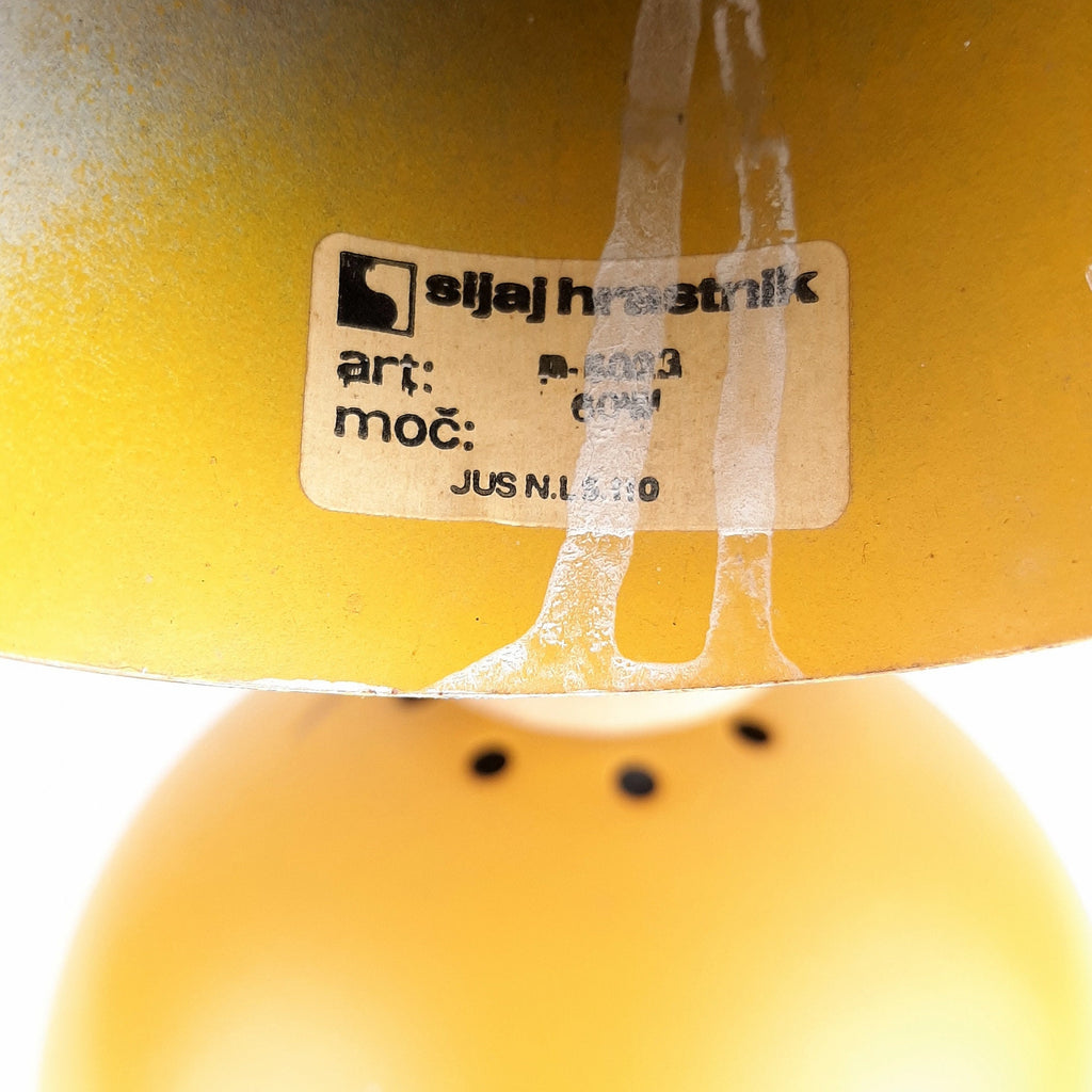 Retro metal pendant lamp Sijaj Hrastnik Yugoslavia 1970s Mid-century lighting Industrial light