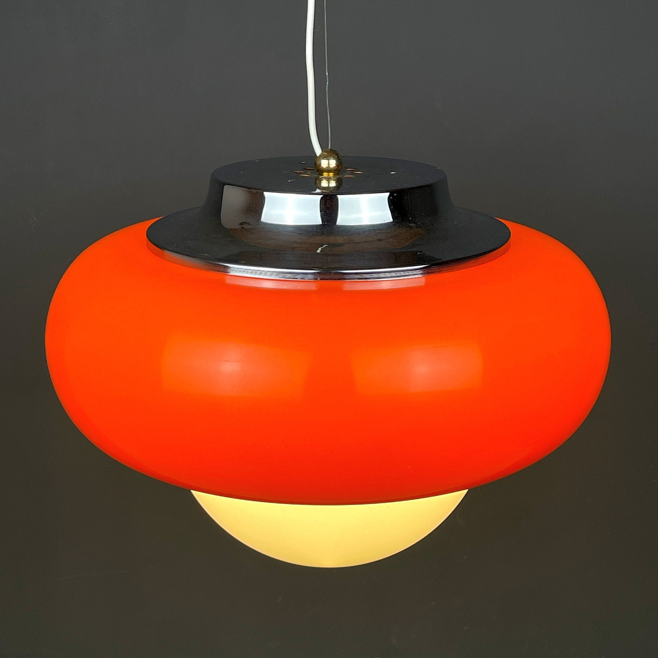 Vintage Mid-Century Pendant Lamp by Meblo for Guzzini Yugoslavia 1970s - Guzzini Collection