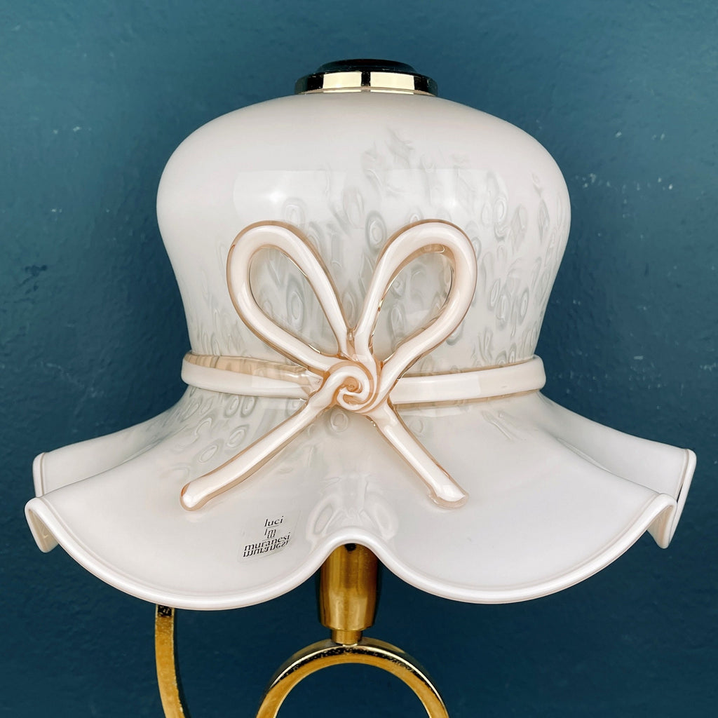 Pink Murano Glass Table Lamp: Italian Mid-Century Lighting