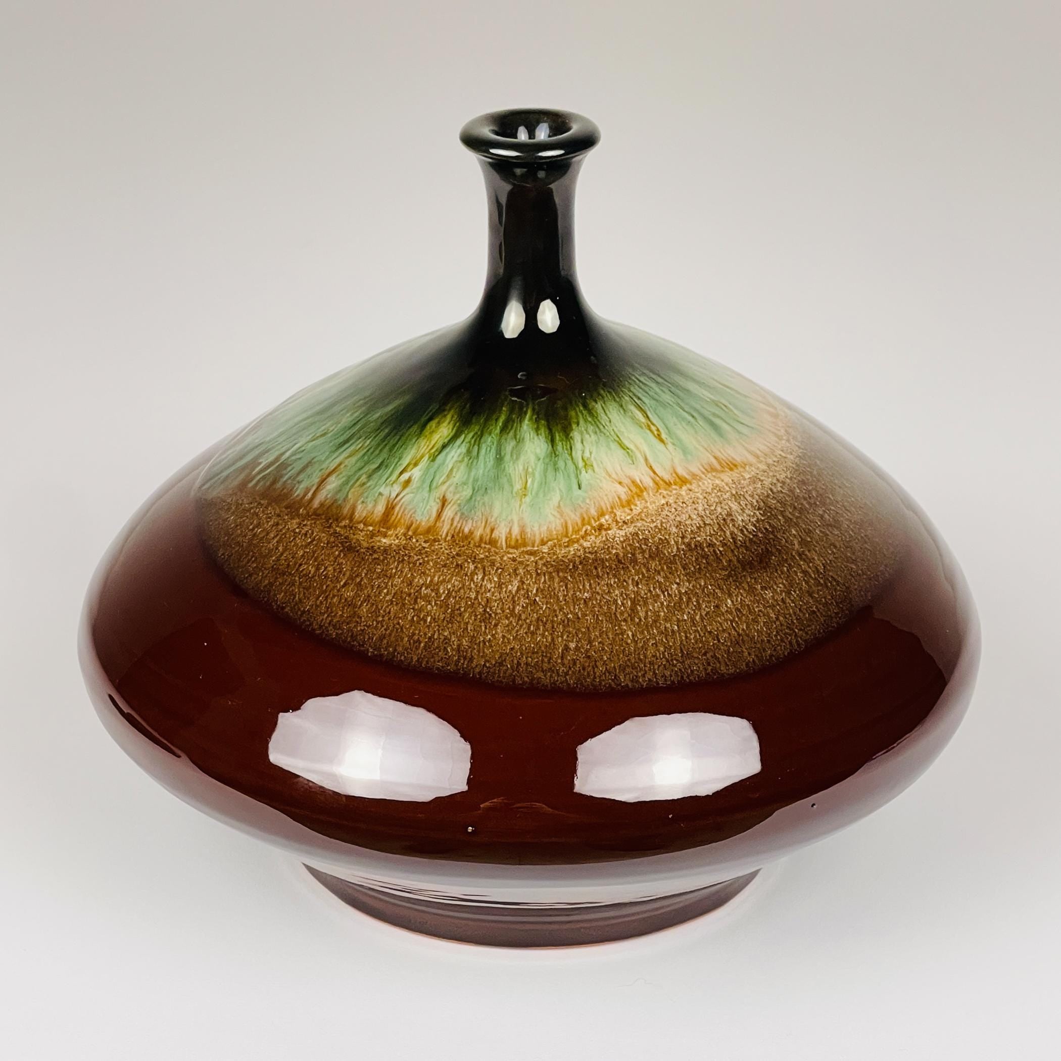 Vintage brown ceramic vase by Piqueres, Spain, 1970s, Vintage home decor