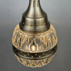 Mid-century glass pendant lamp Italy 1960s Vintage Italian lighting Space Age