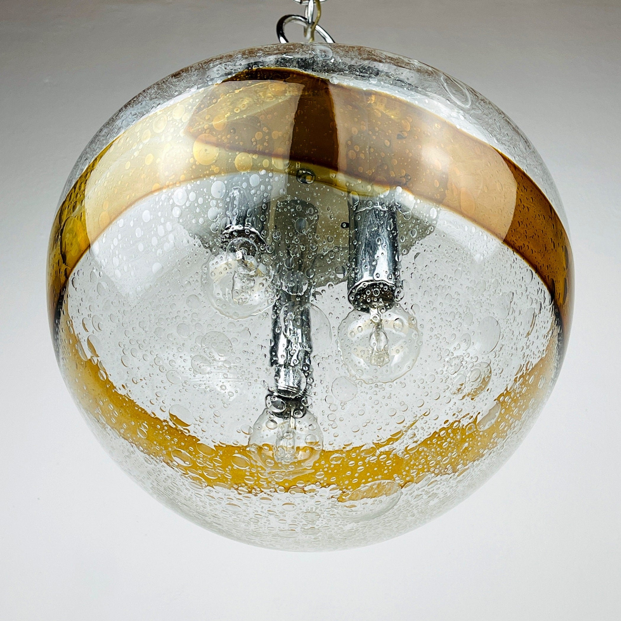 Murano glass pendant lamp  Italy 1970s Space age Mid-century modern italian lighting