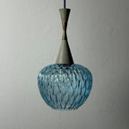 Vintage blue Murano pendant lamp by Stilnovo, Italy 1950s, Mid-century Italian modern