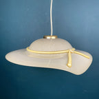 Murano pendant lamp woman's wide-brim-hat Italy 1970s Mid-century italian lighting