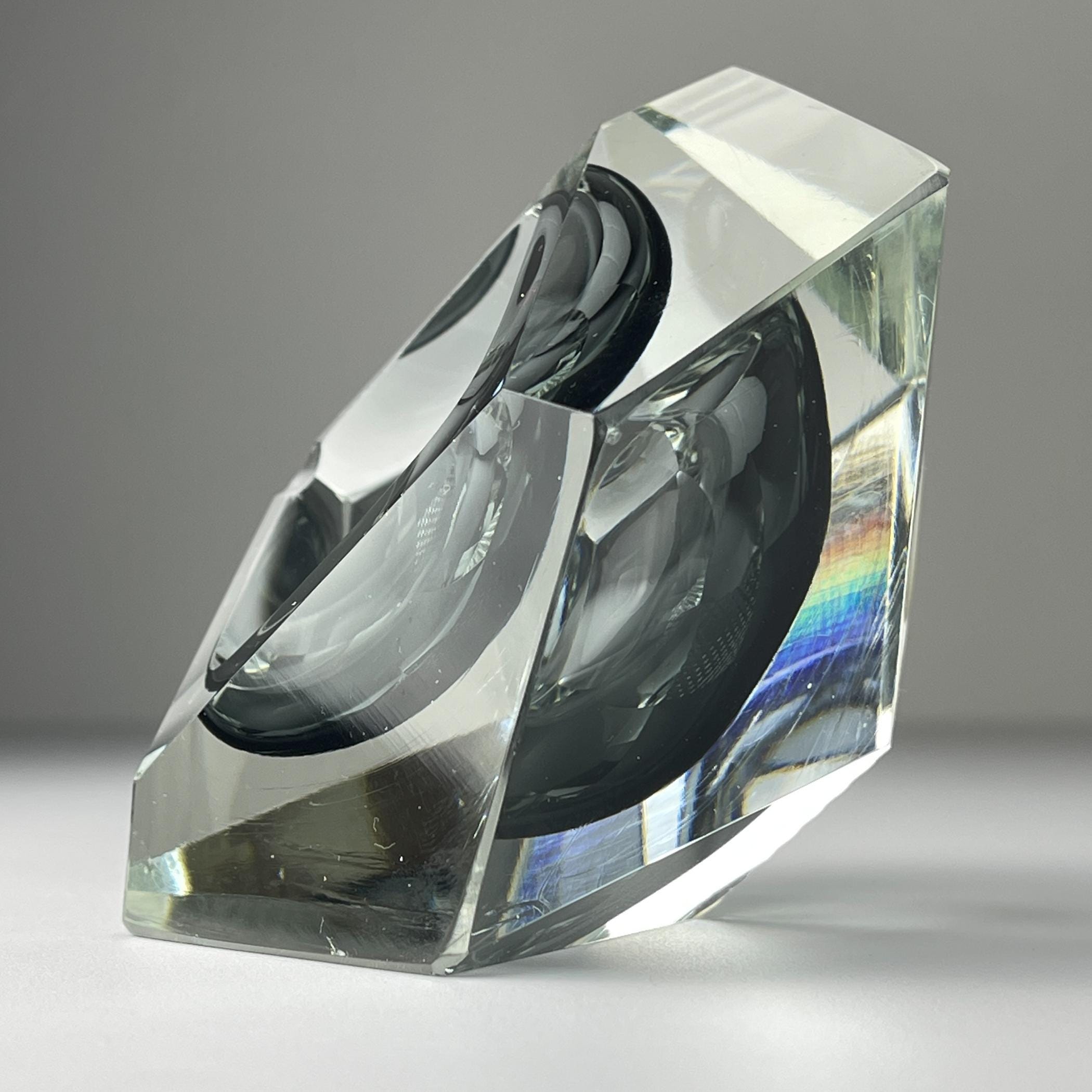 Original murano glass Sommerso ashtray, Italy, 1970s, Vintage Home Decor