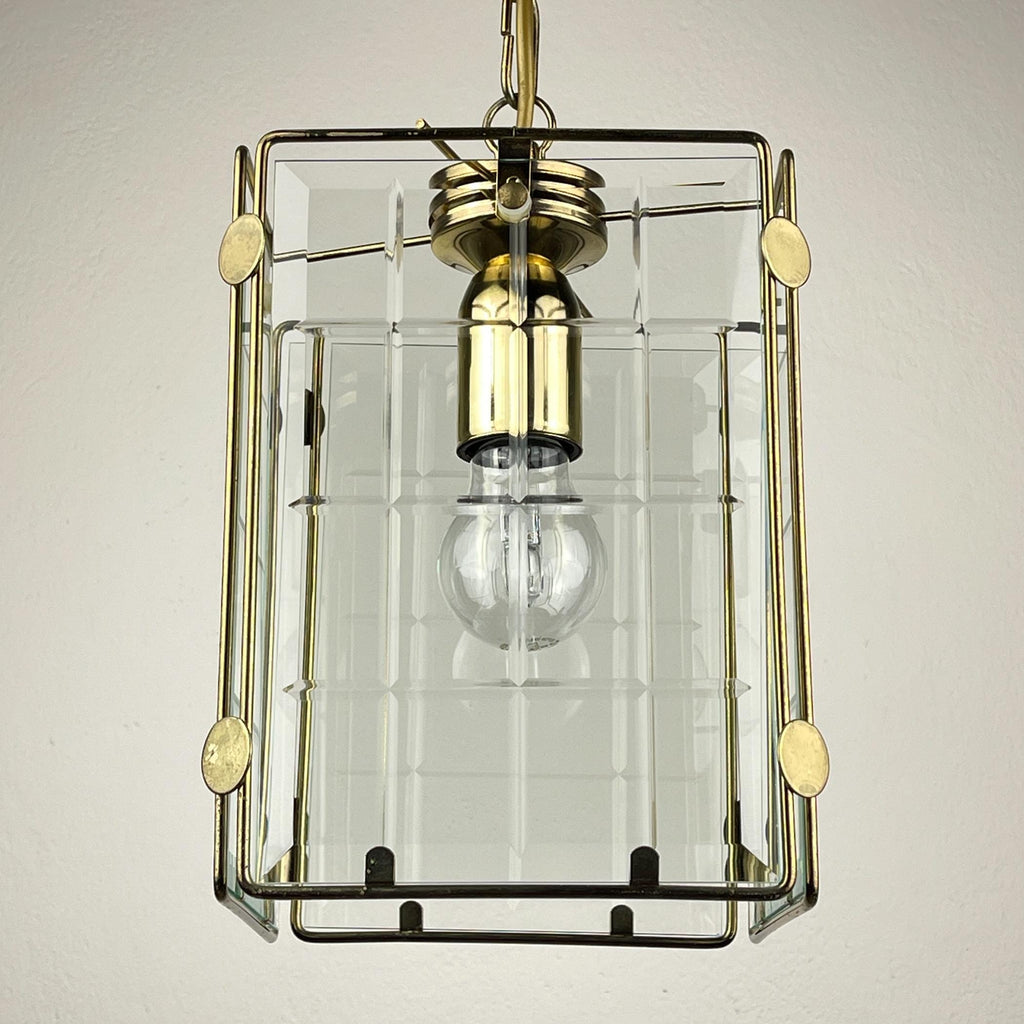 Vintage brass pendant lamp, Italy, 1970s, Mid-century Italian modern