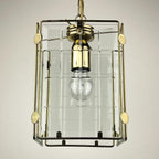 Vintage brass pendant lamp, Italy, 1970s, Mid-century Italian modern