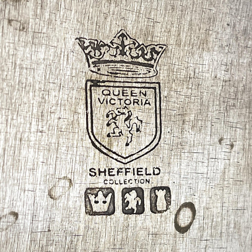 Antique silver plated tray by Queen Victoria Sheffield, England, 1900s