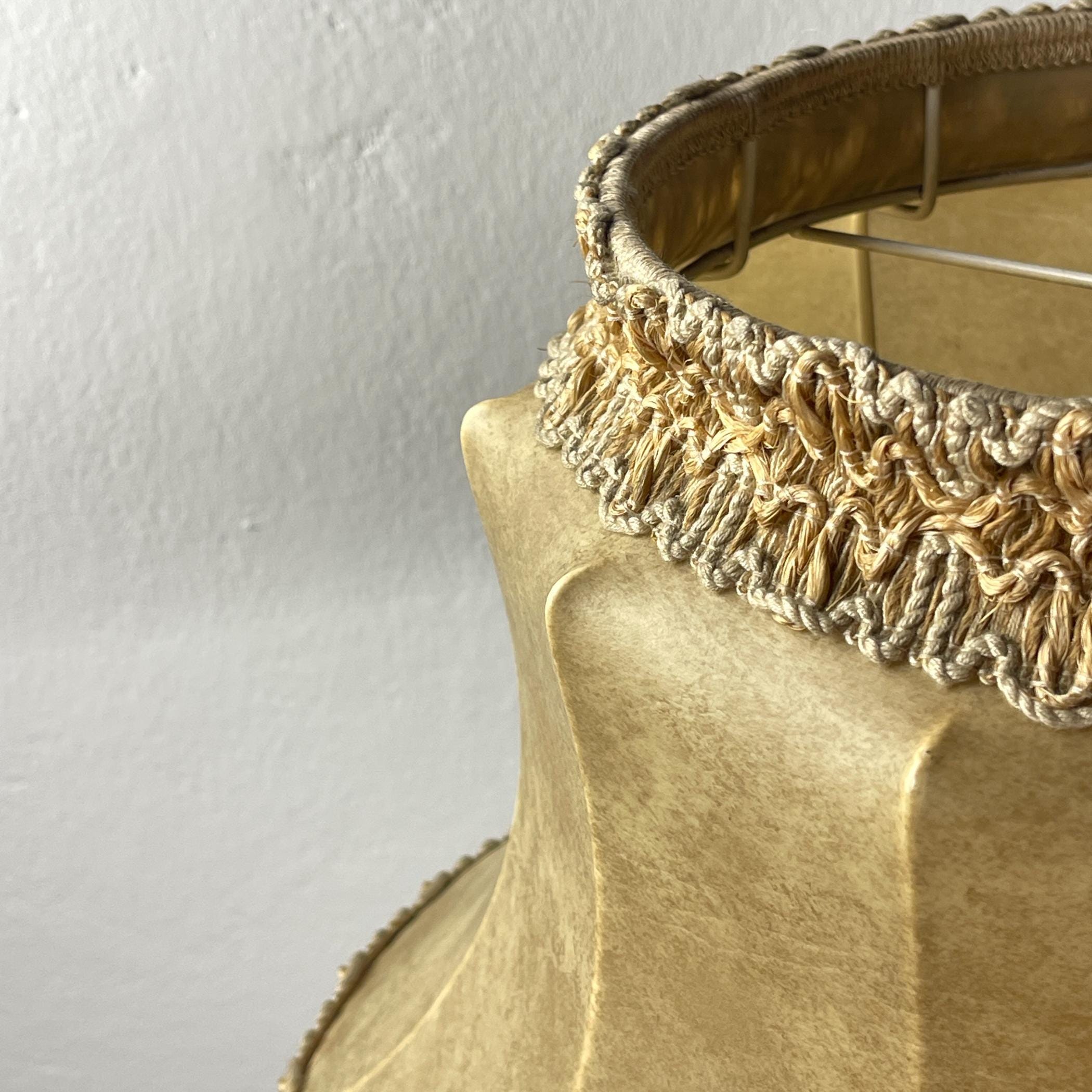 Vintage rawhide pendant lamp, 1950s, Vintage home decor