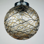 Vintage murano sphere ball pendant lamp Italy 1960s Mid-century italian lighting