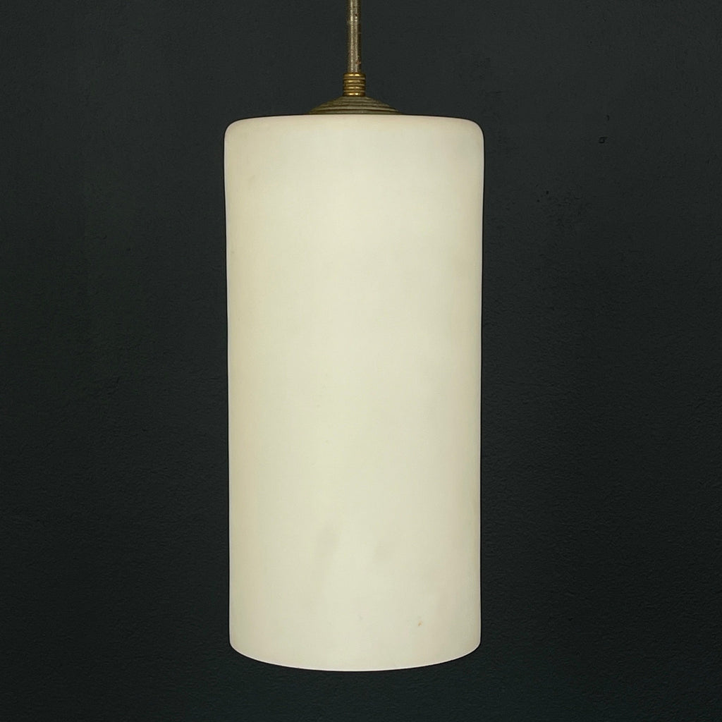 Mid-century opalin glass pendant lamp Italy 1960s Industrial italian lighting