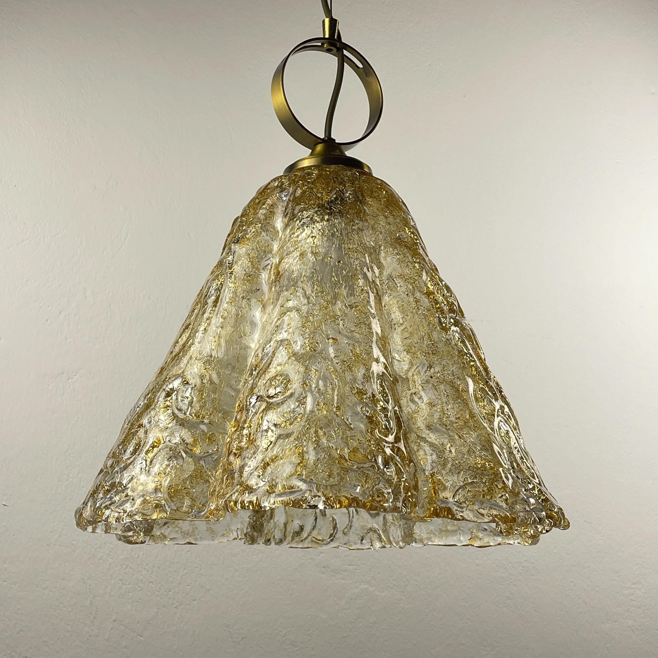 Vintage Murano pendant lamp by AV Mazzega, Italy 1970s