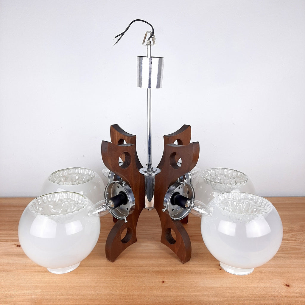 Mid-Century Mazzega Murano Glass Pendant Lamp - 70s Space Age Lighting