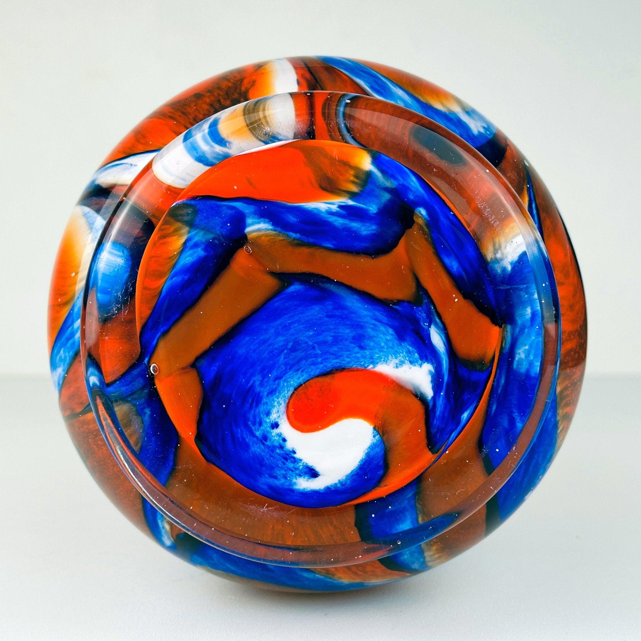 Carlo Moretti Murano Glass Vase: Hand-Cut Italian Art, 1970s