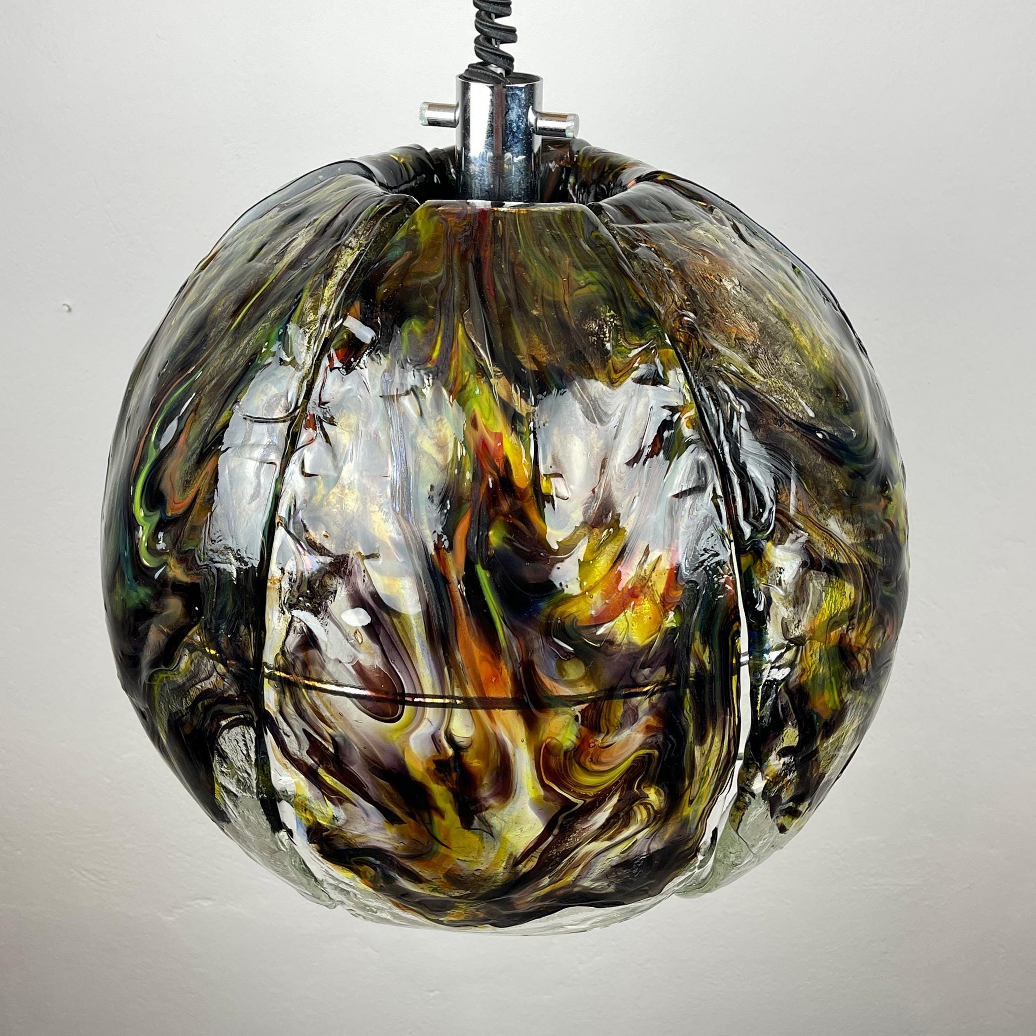 Vintage Murano Glass Chandelier by AVMazzega, Italy 1970s