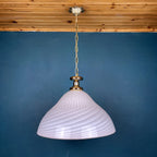 Vintage Murano Glass Pendant Lamp: Swirl Italian Lighting, 1970s