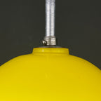 Mid-century yellow glass pendant lamp Yugoslavia 1970s Retro lighting Space age