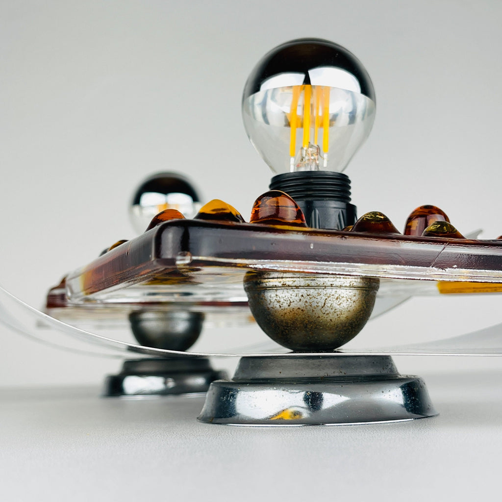 Vintage AV Mazzega Murano Wall Lamps: Mid-Century Italian Lighting, Set of 2
