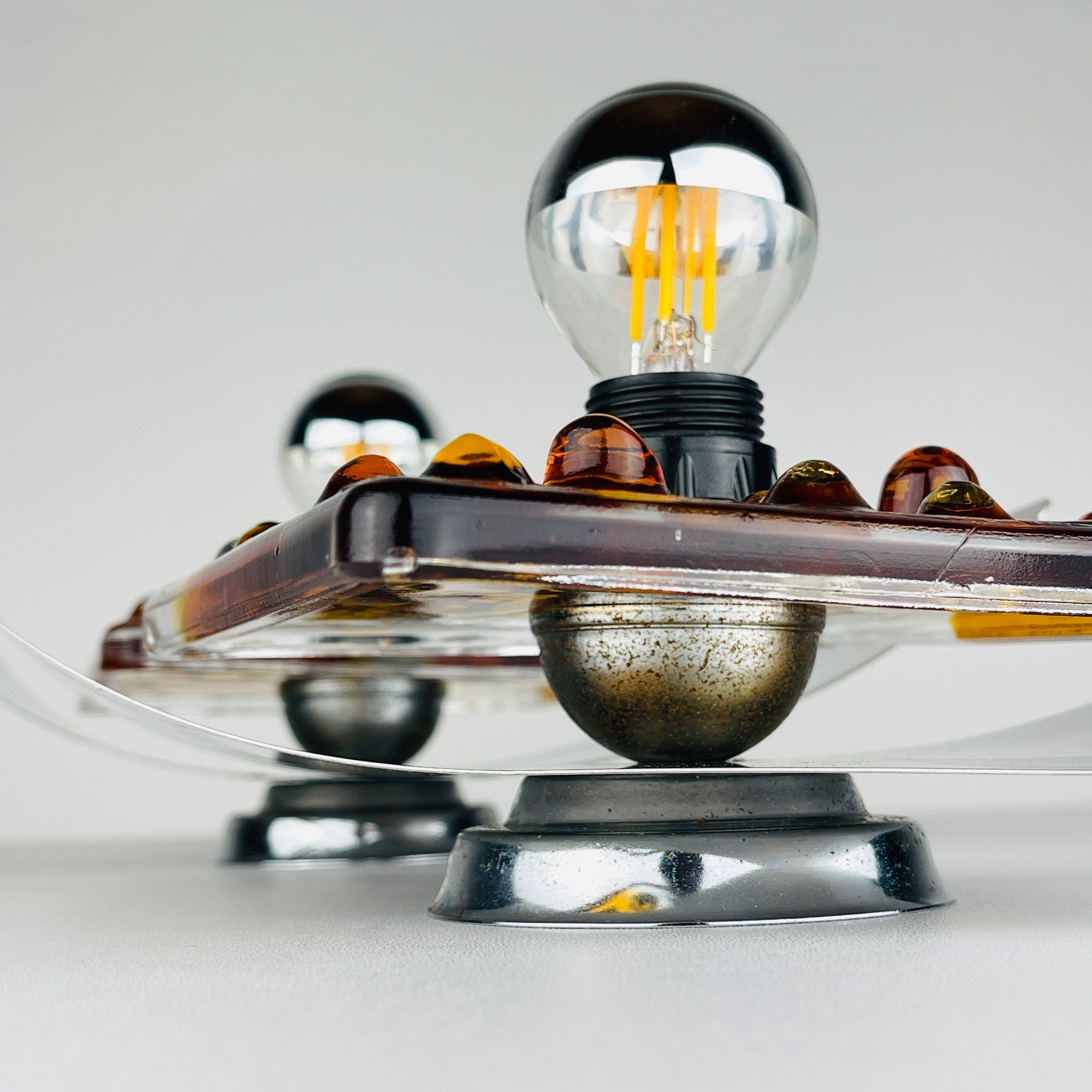 Vintage AV Mazzega Murano Wall Lamps: Mid-Century Italian Lighting, Set of 2