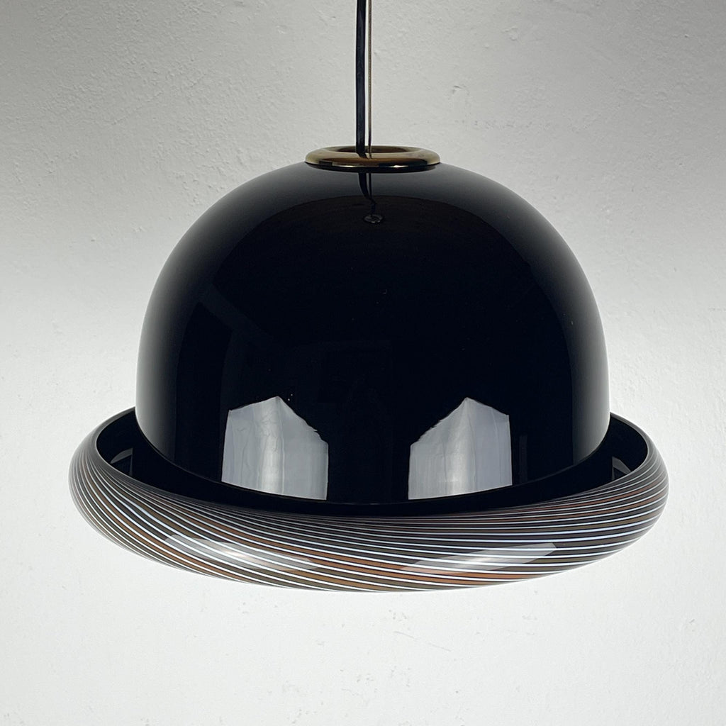 Vintage Murano black pendant lamp, Italy 1960s