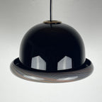 Vintage Murano black pendant lamp, Italy 1960s