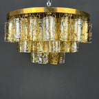 Murano chandelier by Mazzega Italy 1960s Mid-century modern italian lighting 36 murano glass plates