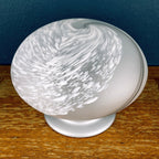 Vintage Murano Glass Night Lamp: 80s Italian Swirl Sphere Table Lamp