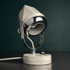 Mid-century white desk lamp, Italy 1960s, Retro lighting Space Age Atomic