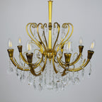 Vintage crystal chandelier, Italy 1950s