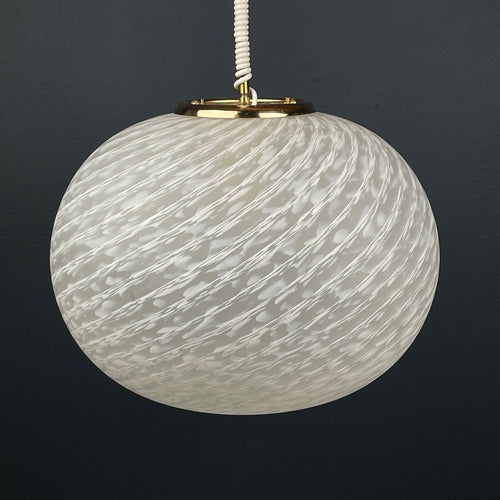Large swirl murano glass pendant lamp Vetri Murano Italy 1970s